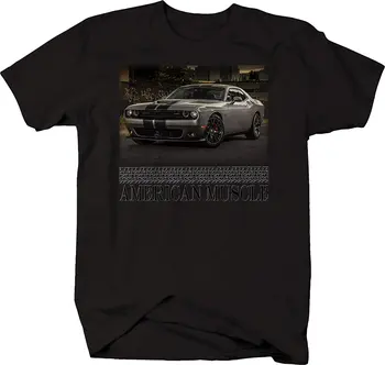 2019 Karšto pardavimo Mados American Muscle Automobilių Challenger SRT Pilka Hotrod Automobilį T-shirt marškinėliai