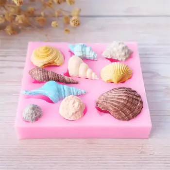 Myli Shell Jūros silikono vandenyno pelėsių minkštas pelėsių tortas dekoravimo priemonės šokolado gumpaste pelėsių