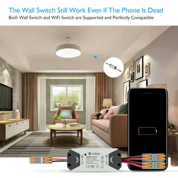 EMylo Smart Switch 2vnt WIFI Šviesos Jungiklis AC 220V 2ch 433mhz Bevielis Nuotolinio Valdymo Jungiklis Laikmatis 