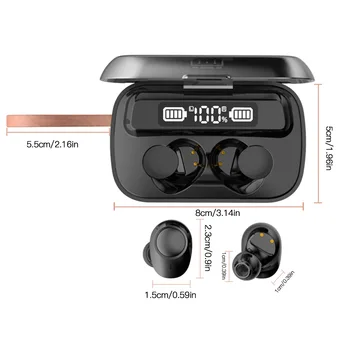 Mini Bluetooth 5.1 In-ear Ausinės Belaidžio Įkrovimo Vandeniui Ausinės Ausinės su Įkrovimo Atveju