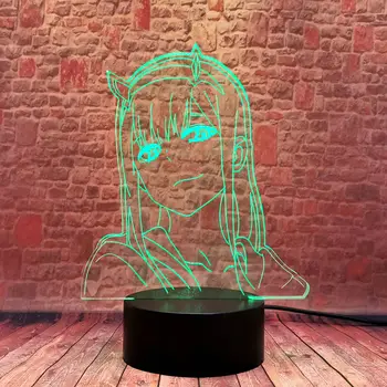 Darling Į Franxx 3D Iliuzija LED Stalas naktinė lempa Spalvinga Besikeičiančių Miega Lempos Nulis Du Anime veiksmo ir žaislas duomenys
