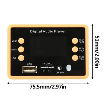 12V MP3 Grotuvo Garsiakalbių Skaitmeninis Garso Grotuvas, Automobilinis FM Radijo Modulio laikiklis FM TF USB AUX Įrašymo