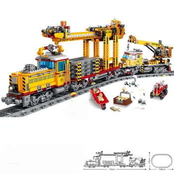 KAZI 98253 elektros geležinkelių traukinio su šviesos ir garso vaikai surinkti švietimo blokai traukinio žaislai vaikams