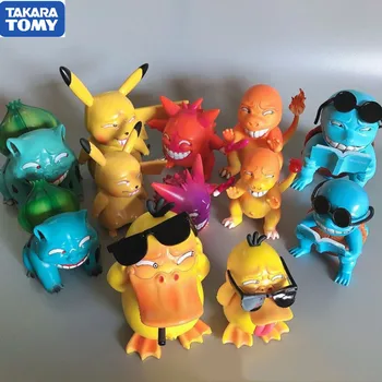 TAKARA TOMY Pokemon Pikachu Nauja Eilutė stočių puošybos Kapsulė Kolekcijos Lėlės Veiksmų Žaislas Duomenys Modelis Žaislai Vaikams