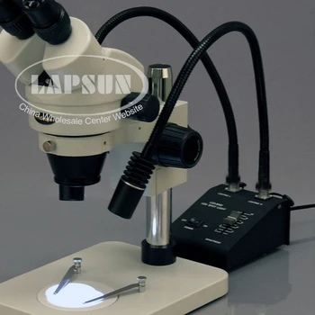 6W 6400K Dviguba LED Gooseneck Žibintas Šviestuvas Lempa Šaltinis Pramonės Stereo Mikroskopo Objektyvo Kamera didinamasis stiklas 110V-240V Adapteris