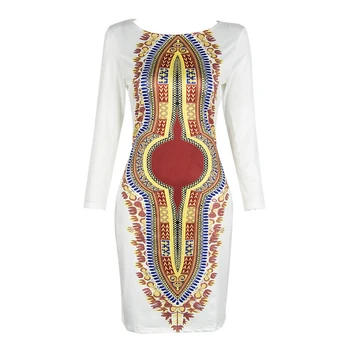 Vasaros 2019 Naujų Seksualių O-Kaklo Bodycon Etninės Tunika Mini Suknelė Moterų Apdaras Afrikos Spausdinti Dashiki Suknelės Sundress Plus Size Vestidos