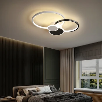 Naujas LED šviestuvo apšvietimo Juoda/Balta/Aukso Rėmo šiuolaikinės liustra luces led decoracion, Miegamojo Kambarį šviesos armatūra