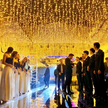 Kalėdų šviesos led užuolaidų varveklis string žibintai 5M ašaros 0.4-0.6 m krioklys lauko apdaila šalis, sodo namų vestuvių