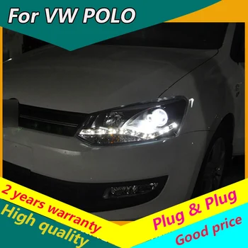 KOWELL Automobilių optikos atveju, VW Polo Žibintai, LED Žibintai DRL Objektyvas Dvigubo Spindulio HID Xenon