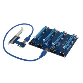 Nauja PCI-Express PCIe 1 iki 4 PCI express 16X lizdai Riser Card PCI-E 1X Išorės 4 slot Adapter PCIe Uosto Daugiklis, Kasybos