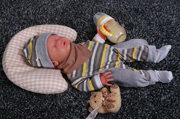[siuntimo Iš JAV ir KN] IVITA WG1514 18inch Silikono Kūdikių Lėlės Mergina Akimis Uždarytas Gyvas Nekilnojamojo Reborn Baby Soft realios Žaislai