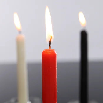 10vnt! Romantiška Vakarienė Žvakių šviesoje Žvakė Siaurėjantys Lazdele Sojų Vaško Todėl už Šalies Helovinas Vestuvių stalo dekoracija raudona balta juoda