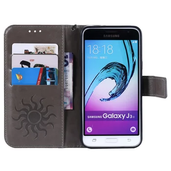 Flip Case For Samsung Galaxy J36 j3 skyrius 2016 Odos Piniginės Bamperio Dangtelis SM-J320F/DS J320F SM-J320H/DS SM-J320FN Kortelės Lizdas Telefono Krepšys