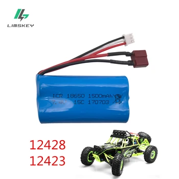 Limskey 7.4 V, 1500 mah Baterija su T Kištukas FEIYUE FY-03 Wltoys 12428 12423 RC Automobilių 7.4 V 18650 Baterija