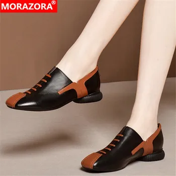MORAZORA 2020 didelio dydžio 34-42 rudenį, vasarą vieną batai natūralios odos atsitiktinis ponios batai patogus, mažas kulnas moterų batai