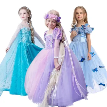 Išgalvotas Princesė Mergina Dress Vaikų Elsa Anna Gimtadienis Kostiumas Miegančioji Gražuolė Kostiumai Kūdikių Drabužiai Mergaitėms