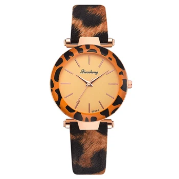 Naujas Mados Moterų Laikrodžiai Montre Femme Leopardas Spausdinti Odos Kvarcinis Analoginis Žiūrėti Ponios Riešo Žiūrėti Reloj Mujer Zegarek Damski