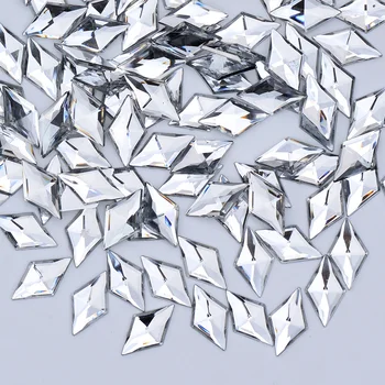 JUNAO 11*18mm Flatback Crystal AB Cirkonio Rhombus Formos skaidraus Akrilo Kristalų Akmenys Ne karštųjų Pataisų Masės Ne Siuvimo Karoliukai