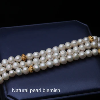 Mados trimis eilėmis Natūralių Gėlavandenių baltųjų Perlų Apyrankė Perlų Papuošalai Moterims, vestuvių Valentino Diena Dovana