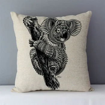 Jaukus sofos pagalvėlių namų dekoratyvinės pagalvės dramblys kola briedžių spausdinti gyvūnų užvalkalas 45x45cm medvilnės skalbiniai Housse de coussin