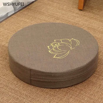 Išsiuvinėta lininė futonas pagalvėlės audinys turas tatamio balkonas bay lange grindų sustorėjimas meditacija meditacija, jogos kilimėlis, pagalvėlė