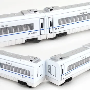 žaislas traukinio 1:300 masto metalo harmoningą Kulka traukinys Magnetinio ryšio modelis lydinio traukti atgal žaislas 4 vežimo kolekcija