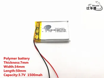 Litro energijos baterija Gera Qulity 703450 3.7 V, 1500 MAH 073450 Polimeras ličio jonų / Li-ion baterija ŽAISLŲ,CENTRINIS BANKAS,GPS,mp3,mp4