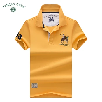 Aukštos Kokybės Viršūnes&Tees vyriški Polo marškinėliai Verslo vyrų markių Polo Marškinėliai 3D siuvinėjimo Turn-žemyn apykaklės mens polo marškinėliai 9099