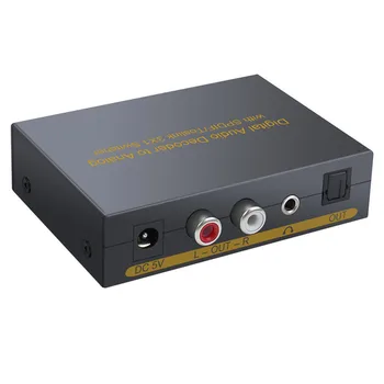 Proster 3 Uosto Optinis SPDIF Toslink L/R-RCA 3.5 mm Stereo Garsas su Optiniu Switcher Skaitmeninio į Analoginį Garso Dekoderis Adapteris