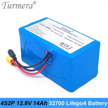 Turmera 12.8 V 14Ah 4S2P 32700 Lifepo4 Baterija su 4S 40A BMS Subalansuota Elektros Valtis ir Nepertraukiamo Maitinimo šaltinis 12V