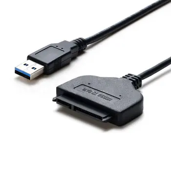 Nešiojamų Dydis Lengvas Kietasis Diskas SSD Duomenų Maitinimo Laido Adapteris USB 3.0 Prie SATA 22-Pin 2.5 Colių Kabelis