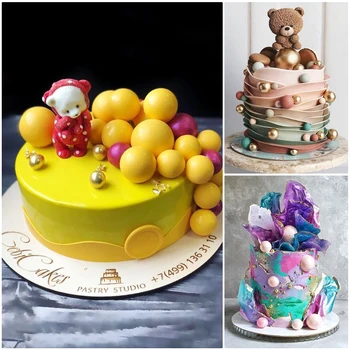 6 Formos Kamuolys Srityje Pearl Tortas Silikono Formų Minkštas Šokolado Saldainiai Sugarcraft Tortas Dekoravimo Bakeware Įrankiai Puslankiu Pelėsių