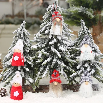 2vnt Kūrybos Medinės Lėlės Kalėdų Eglutės papuošalus Mielas Megztas Santa Claus Mergina Kabantys Papuošalai Kalėdų Prekes