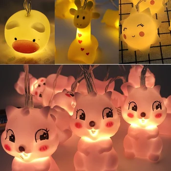 Naujas LED Animacinių filmų Vienaragis lempos Silikono Gyvūnų String Pasakų Šviesos Baterijos Kalėdų Kūdikių, Vaikų Kambarys, vidaus patalpų Apdaila