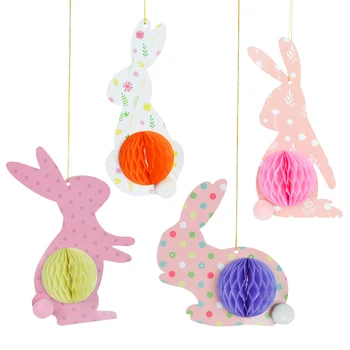 4pcs Popieriaus Kamuoliukus Easter Bunny Easter Pakabinti Papuošalai Vaikams, Gimtadienio, Kūdikio Dušas Šalis, Namų Fone Dekoro Pakabukas Prekes