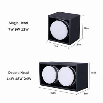 LED Downlight Vietoje, LED Paviršiaus Sumontuoti Šviesos Kampas Reguliuojamas LED Lubų Vieną Galvą, Dvi Galvos, Namų Puošybai Apšvietimo Lemputė