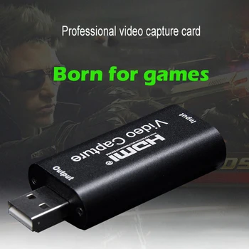USB 2.0 Audio Video Capture Card HD 1 Būdas HDMI 1080P USB 2.0 Mini Įsigijimo Kortelės Konverteris Kompiuterio Langą
