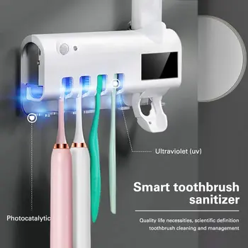 UV Smart dantų šepetėlį Turėtojas Saulės energija Varomas Įkraunamas dantų Šepetėlis, Dezinfekcijos Vonios Sienos Montuojamas Dantų pastos Laikiklis, Skirtas Namų
