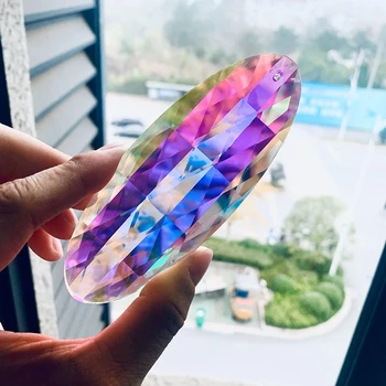 H&D 120mm Rainbow Crystal Lašas Prizmę Suncatcher AB-Spalva Lango Kabo Pakabukas Ornamentu Šviestuvo Dalys 