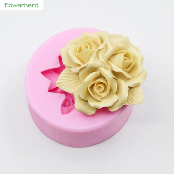 3D Rose Pelėsių Didelis Rose Silikono Formos Tortas Dekoravimo Priemonės Sugarcraft Vestuvių Gėlių Cukraus vaško Žvakių ir Muilo, Pelėsių, Rankų darbo Amatų Įrankiai