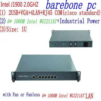 J1900 2.0 GHZ 1U Rack Firewall Router Network Server 6*1000M LAN intel WGI211AT J1900 2.0 GHZ Paramos ROS Mikrotik PFSense