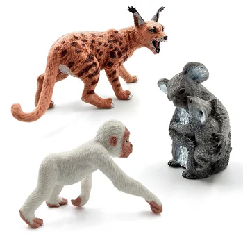Modeliavimo Avių Sika Elniai Krokodilas Lynx haskių šunų Gorila Raganosio Koala Šimpanzė gyvūnų modelio statulėlės žaislas sodo duomenys