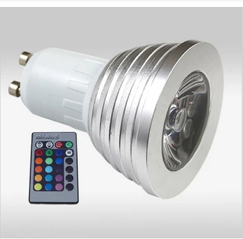 3W E27 RGB gu10 LED Lemputės, Šviesos, 16 Spalvų RGB Keitimas lemputė, prožektorius su Nuotolinio valdymo pultelis namų šalies Pagerinti atmosferą