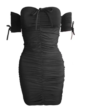 Europa ir Jungtinės amerikos valstijos kikuu bandeau plisuotos dizaino stebėjimo trumparankoviai vidutinio ilgio plisuotos suknelė