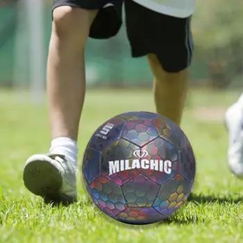 Šviesą Atspindinčios Šviesos Futbolo Atspindintis Kietas Vaikų Žaidimo Lauko Liuminescencija Pripučiami Mokymo Futbolo Studentų Bandymas Patvarus