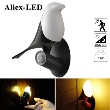 LED Paukščių naktį šviesos miegamojo puošimas lempos žmogaus judesio jutiklis šviesos įkrovimo pritemdomi, virtuvė, koridorius, gyvenamasis kambarys apdaila