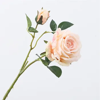 Prabangos nekilnojamojo touch rožės šakos, lapai Dirbtinės Gėlės vitrinos vestuvių fotografija rekvizitai flores artificiales