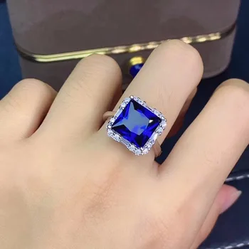 Geriausia GiftFor jūsų mergina Draugas Gamtos nekilnojamojo mėlynas safyras žiedas 925 sterlingas sidabro Baudos handworked papuošalai Piršto žiedai