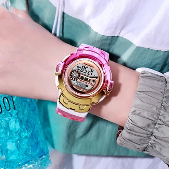 Moterų Laikrodžiai SYNOKE Spalvinga Elektroniniai Laikrodžiai Merginos Elegantiškas Apdailos Suknelė Wacth 2019 Laikrodis atsparus Vandeniui Reloj de mujer