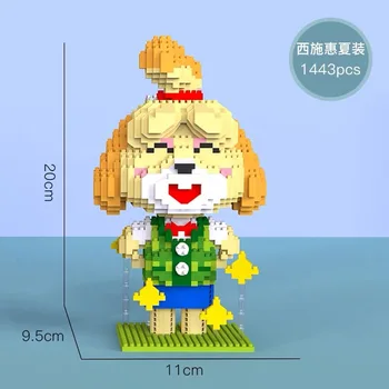 Gyvūnų Anime Blokai Animacinių filmų Lokys Aukcioną Paveikslas Statybinės Plytos Vaikų Žaislas Vaikams Švietimo Lėlės Brinquedos Mielas Mergaičių Dovanos